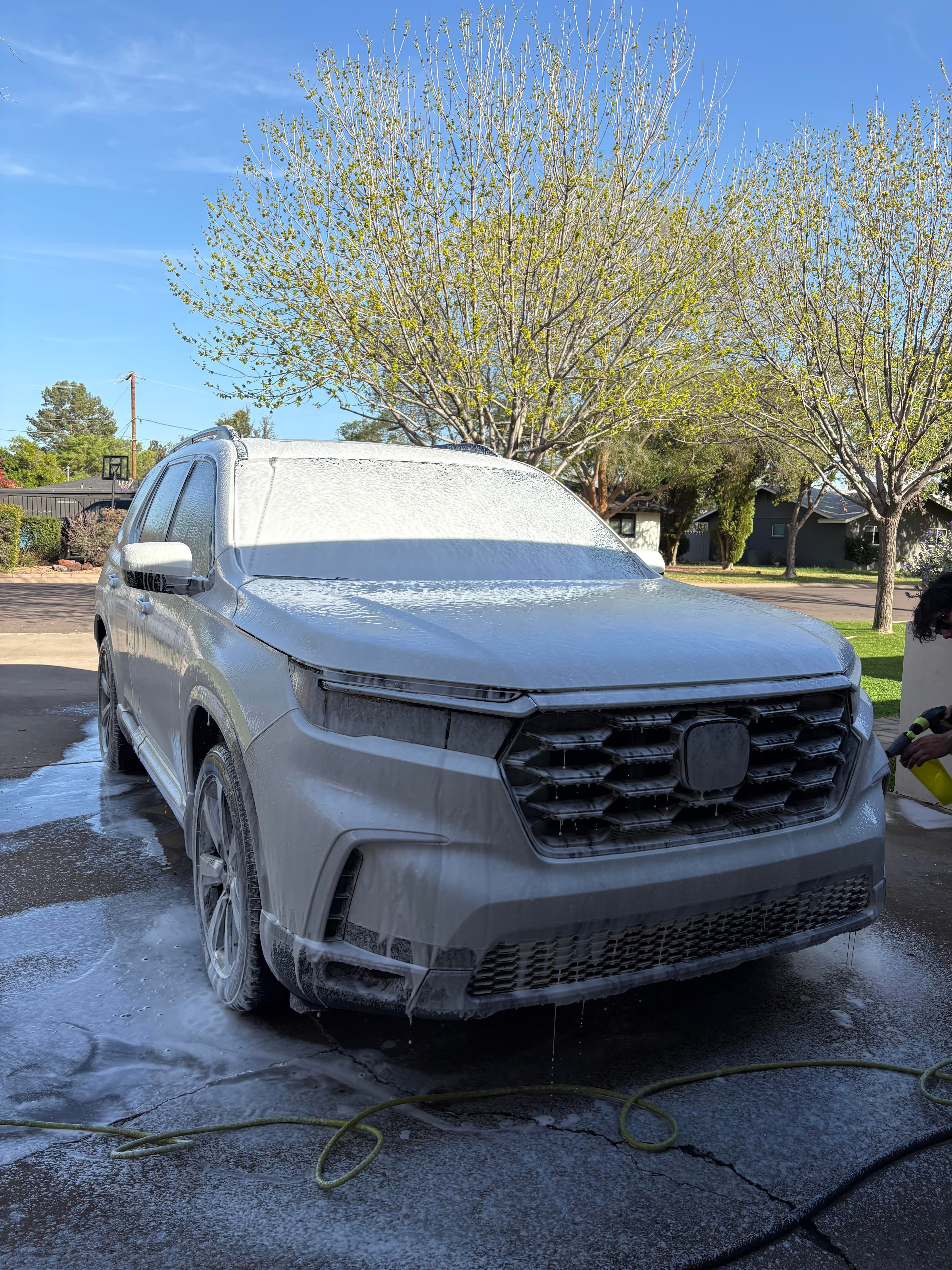 Honda covered in foam during wash